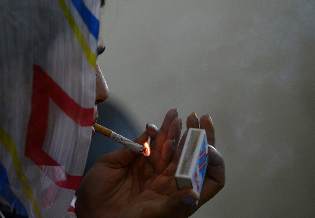 woman smoking