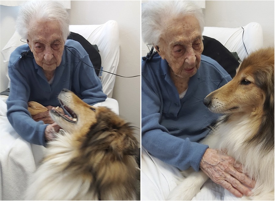 117 year old women with dog