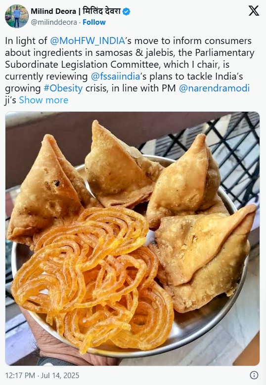 INDIAN PARLIAMENTARIAN POST ON SAMOSAS.jpg