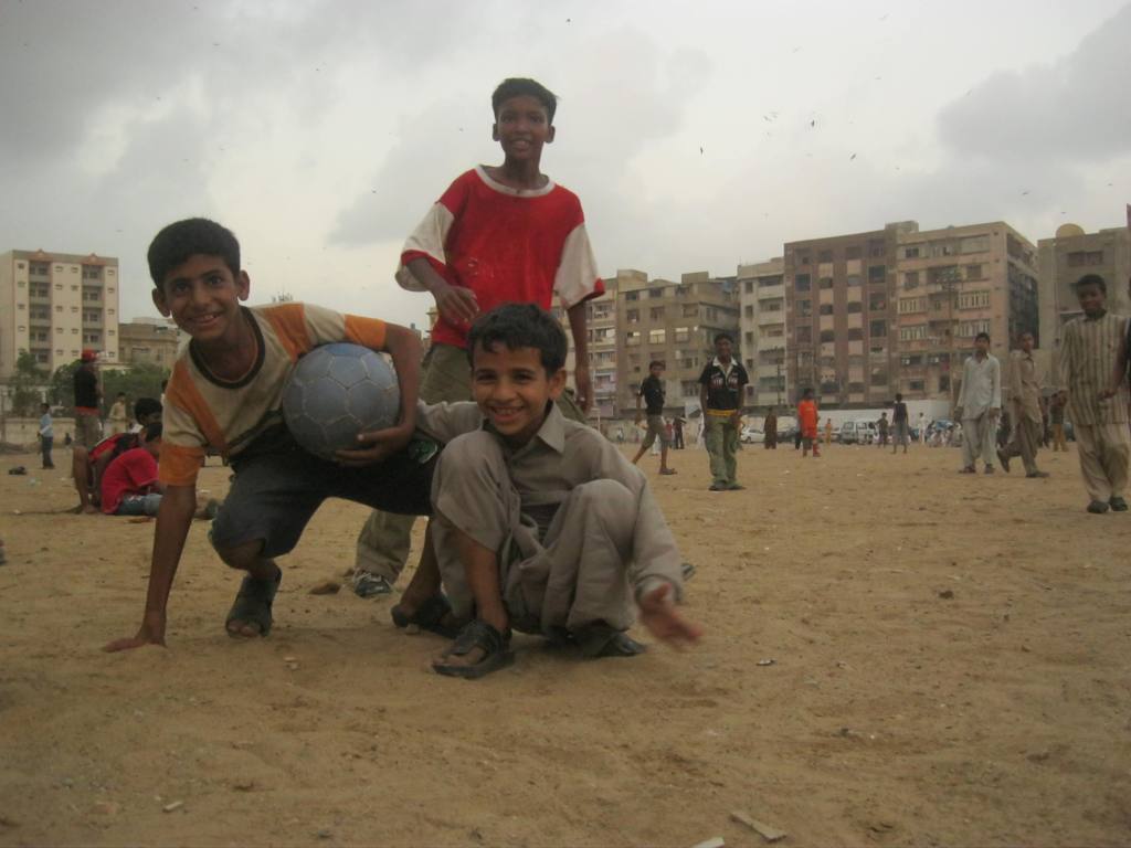 Kids playing in Lyari Kakri ground
