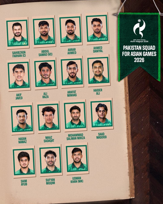 ایشین گیمز 2026 کے لیے پاکستان ٹیم کا اعلان، فرحان